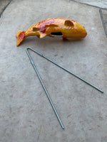 Koi Fish - Persimmon, Ceramic Garden Sculpture by JJ Potts