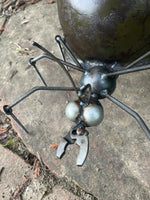 Large Scary Spider Sculpture Army Helmet by Artist Fred Conlon of Sugarpost