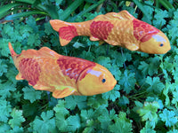 Koi Fish - Persimmon, Ceramic Garden Sculpture by JJ Potts