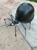 Large Scary Spider Sculpture Army Helmet by Artist Fred Conlon of Sugarpost